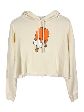 LGND Supply Co Cream Cropped Graphic Popsicle Hoodie Sz M